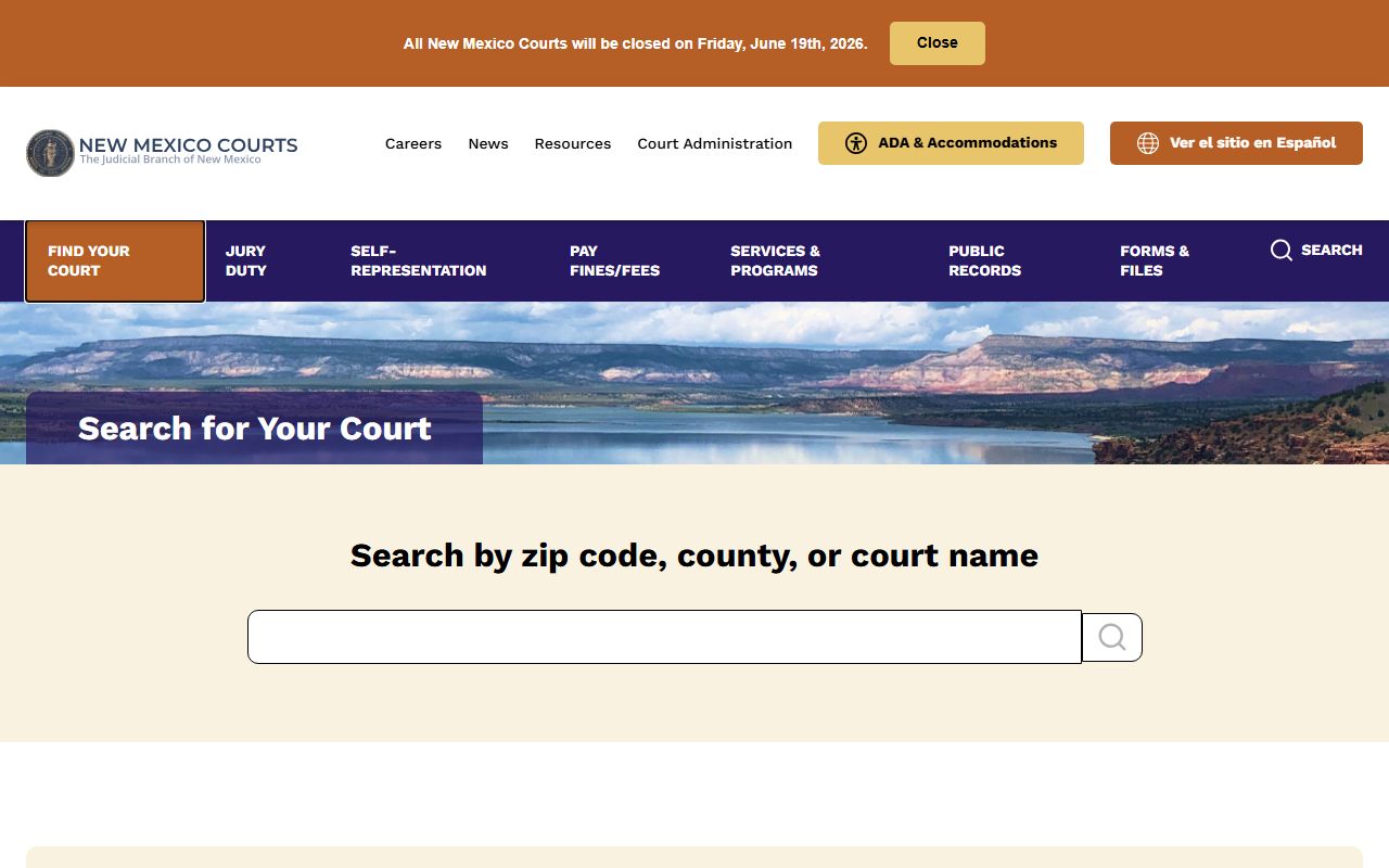 New Mexico court finder for locating Sierra County courts