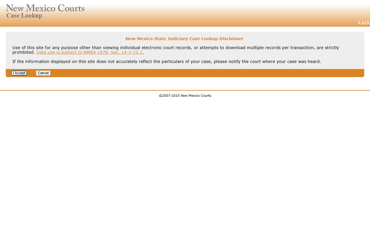 New Mexico Case Lookup public court record portal for Sierra County searches