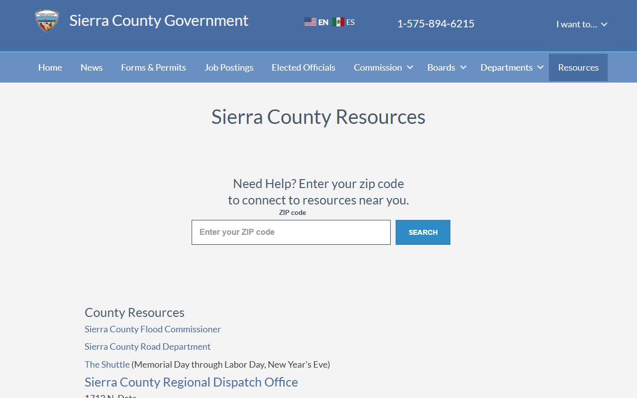 Sierra County inmate records county resources contact page