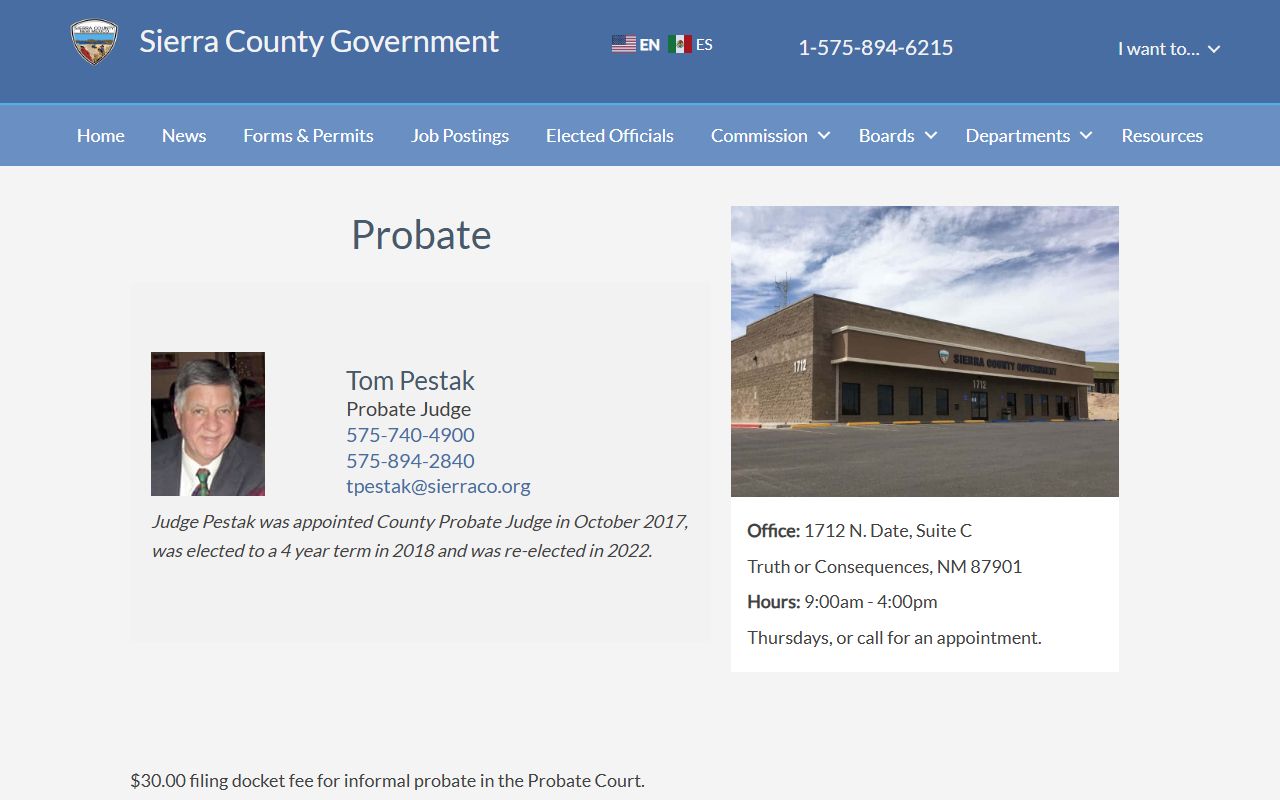 Sierra County probate records probate court page