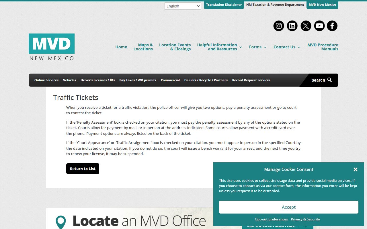 Sierra County traffic court records New Mexico MVD traffic tickets guidance